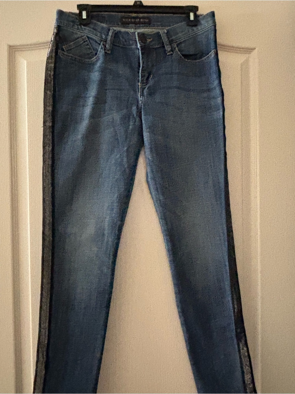 Rock & Republic Skinny Jeans in Blue with Black Side Trim